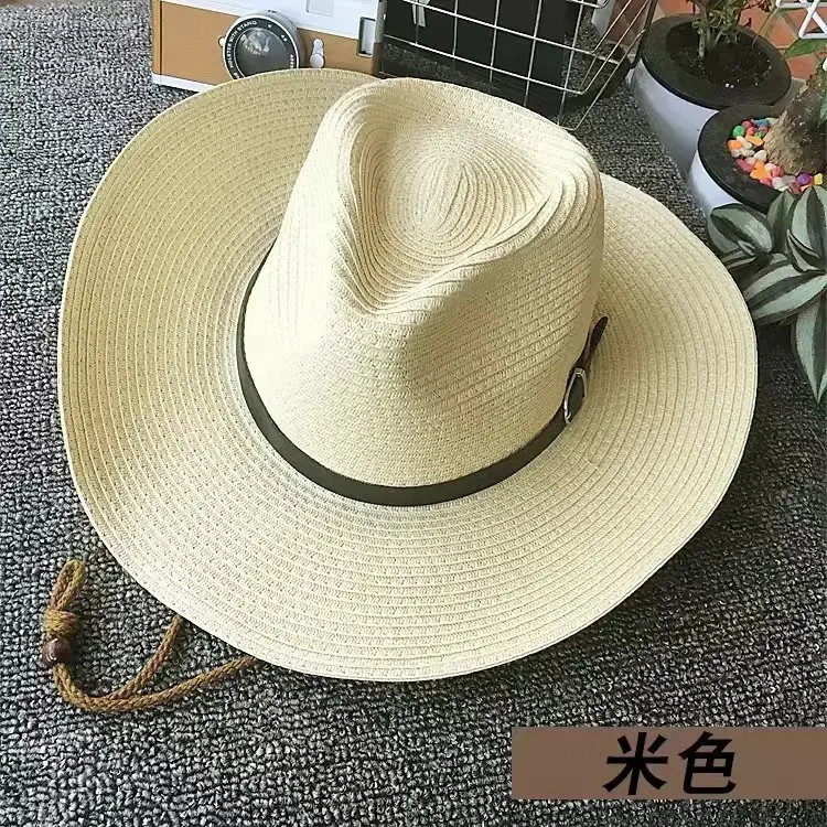 New Summer Hat Men's Straw Hat Women's Summer Travel Sun Protection Big Edge Sun Hat Foldable Woven Beach Hat