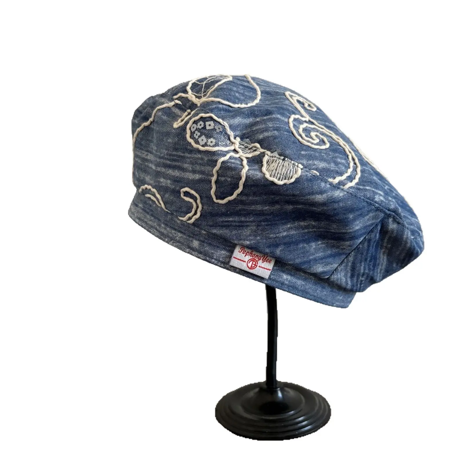 Spring Summer New Flower Sequined Berets Cap for Women Fashion Literary and Casual Versatile Show Face Small Sweet Painter Hat