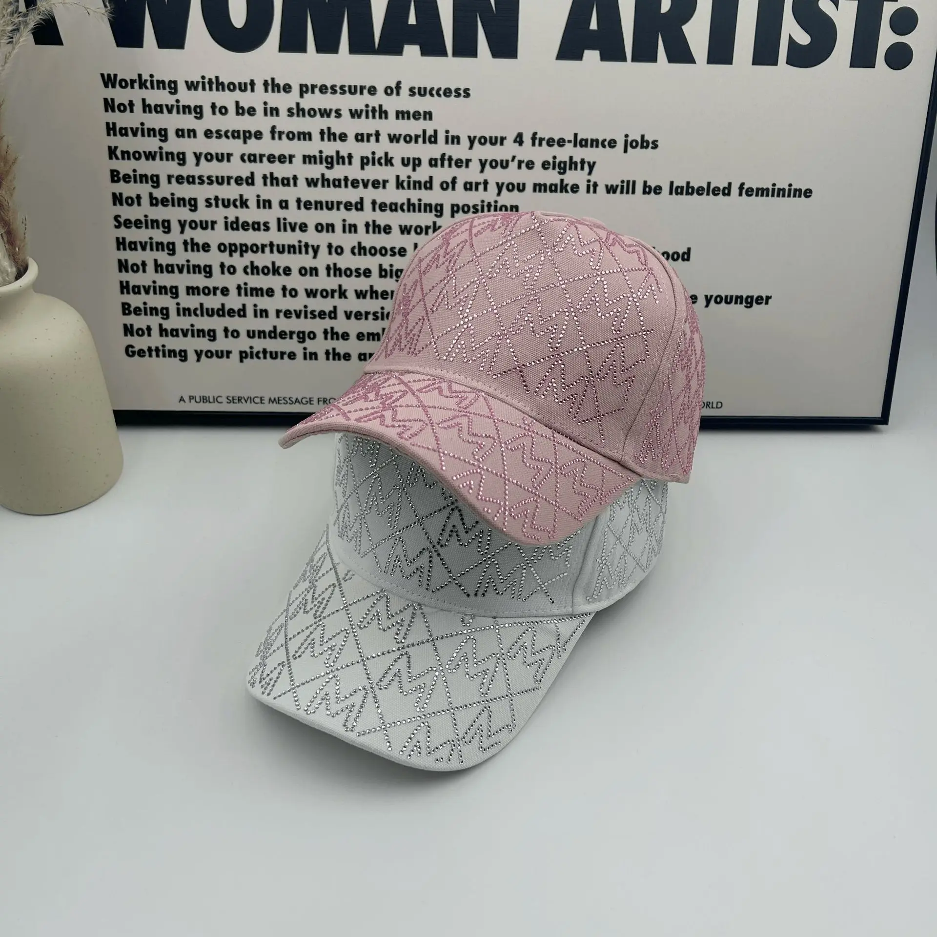 Korean Version Diamond Studded Letter Duck Tongue Hat Fashionable And Versatile For Spring And Summer, Street Style Baseball Cap
