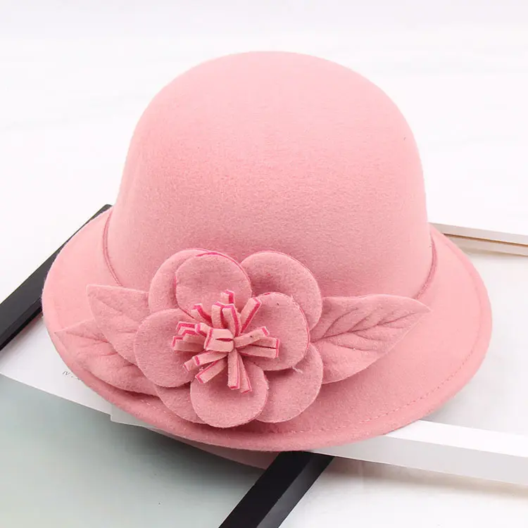 2025 Autumn and Winter New Woolen Hat for Women, Three-dimensional Big Flower Fashion Hat, Temperament Top Hat