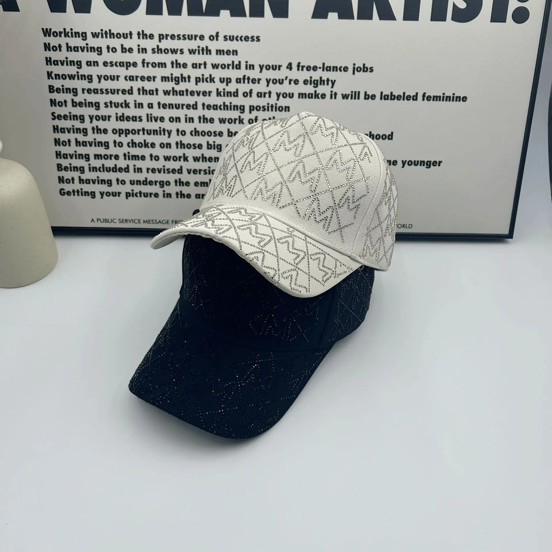 Korean Version Diamond Studded Letter Duck Tongue Hat Fashionable And Versatile For Spring And Summer, Street Style Baseball Cap