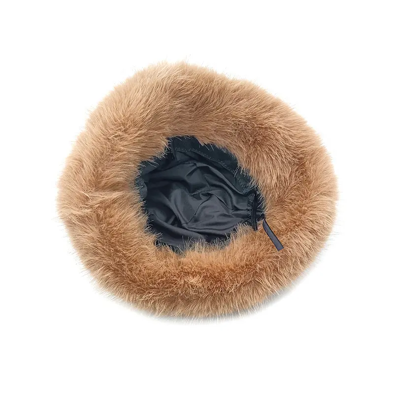 Korean Imitation Mink Fur Basin Hat for Women's Winter Versatile Warm Plush Fur Fisherman Hat