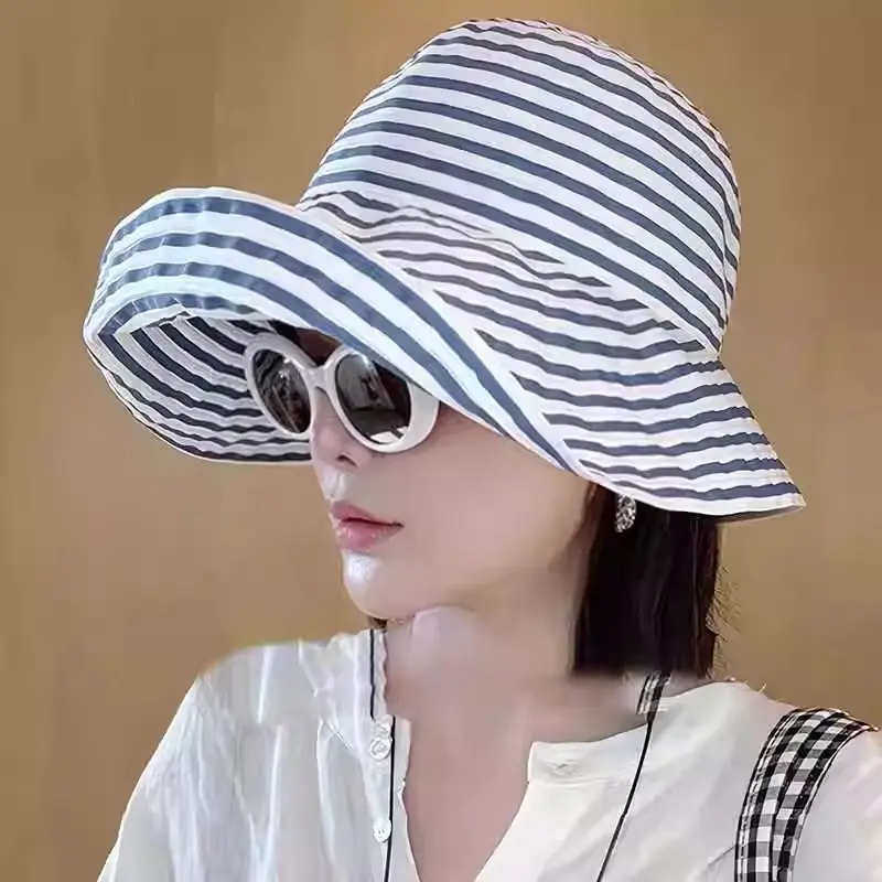 Summer Fisherman Hat Women's New Sunscreen Hat Fashion Basin Hat Big Head Circumference Summer Sun Hat Big Brim Sun Hat