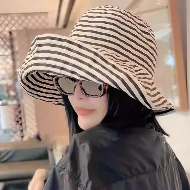 Summer Fisherman Hat Women's New Sunscreen Hat Fashion Basin Hat Big Head Circumference Summer Sun Hat Big Brim Sun Hat
