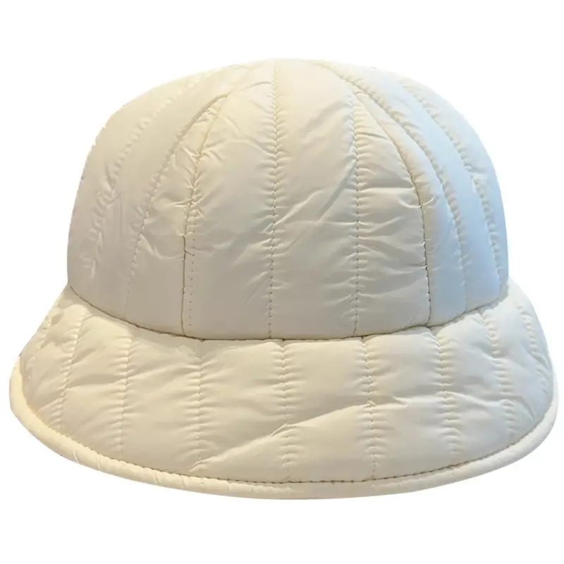 Fashionable Autumn and Winter Thick Down Cotton Fisherman Hat for Women, Warm and Windproof Hat, Basin Hat