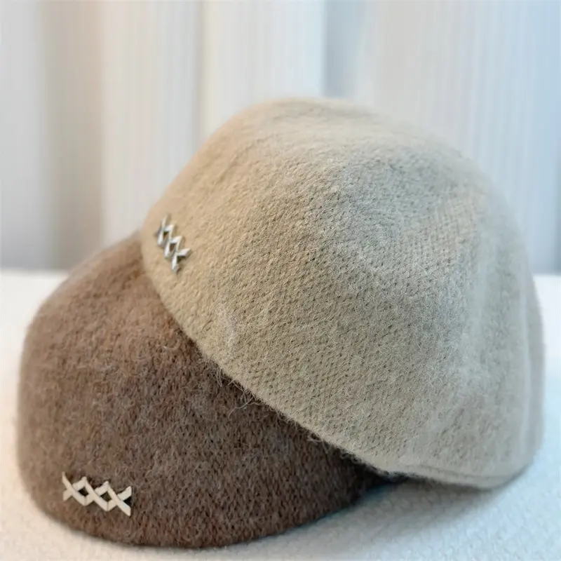 Japanese Autumn and Winter Beret, Children's Retro, Front And Back, Painter's Hat, Woolen, Versatile, Couple's Forward Hat