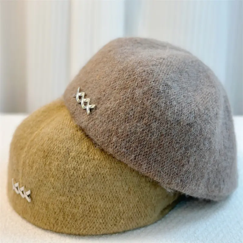 Japanese Autumn and Winter Beret, Children's Retro, Front And Back, Painter's Hat, Woolen, Versatile, Couple's Forward Hat