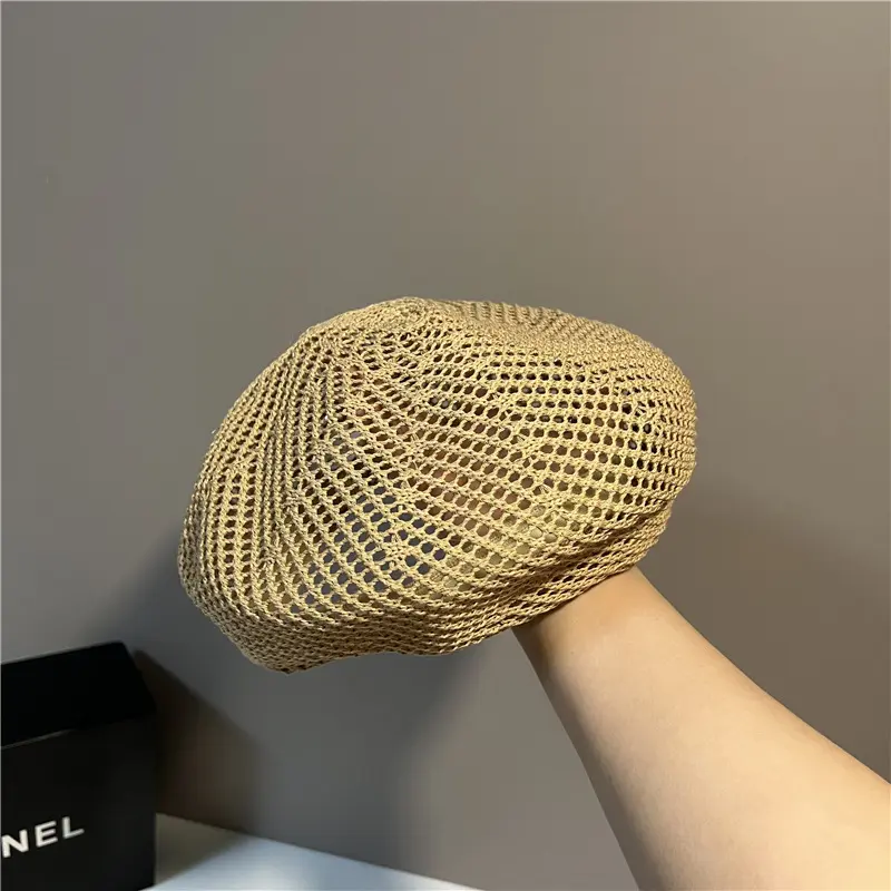 Spring And Summer Ice Silk Beret, Japanese Minimalist Casual Artist Hat, Women's Outdoor Travel Versatile Pumpkin Hat