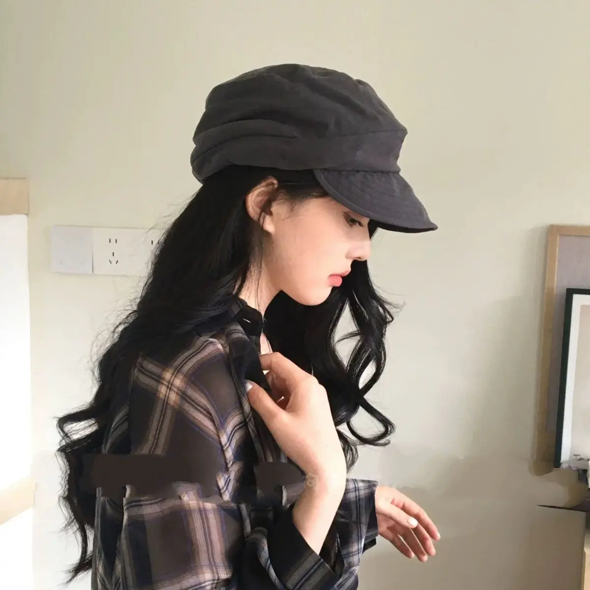 Japanese Retro Lightweight Breathable Pleated Duckbill Hat for Children's Summer Versatile Artist Hat Octagonal Hat for Men