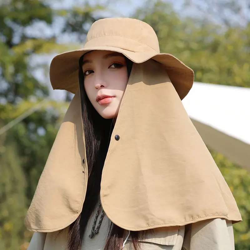 Fisherman's Hat, Hiking Hat, Sun Protection Hat, Summer Women's Sun Protection Hat, Outdoor Shawl, Neck Protection Sun Hat