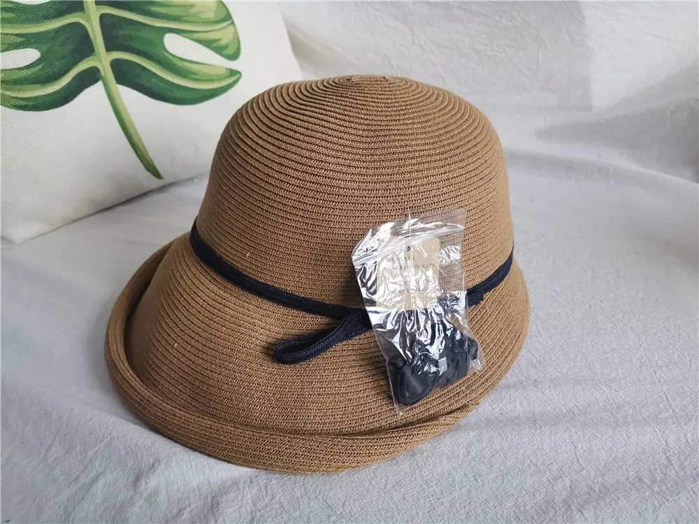 New Summer Sunshade Straw Hat Women's Retro Foldable Basin Hat Art Fisherman Hat Minimalist Sun Hat Casual Sandal Hat