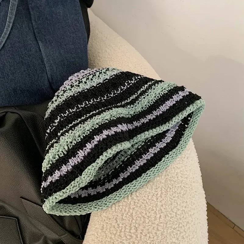 Color Woven Bucket Hats for Women Summer Japanese Show Face Small Versatile Vacation Sunshade Sun Protection Beach Sun Caps