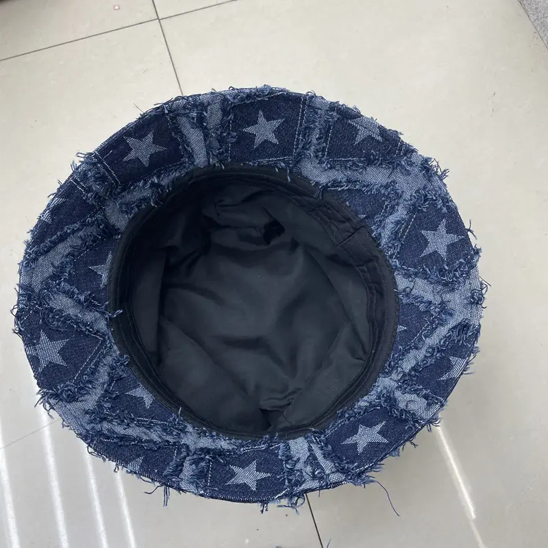 Spice Girl Niche Star Design Bucket Hat Spring and Summer Sunscreen Sun Cap American Casual Denim Basin Caps for Men and Women