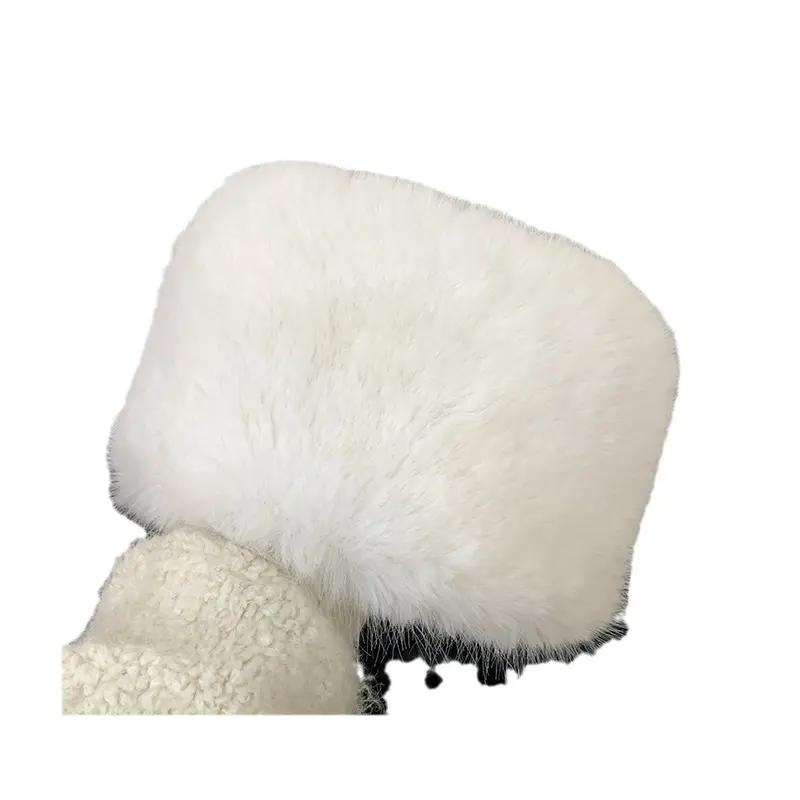 Fluffy Faux Fur Bucket Hat Women Rabbit Fur Warm Thick Plush Winter Hat Lady Luxury Fashion Furry Panama Fisherman Cap