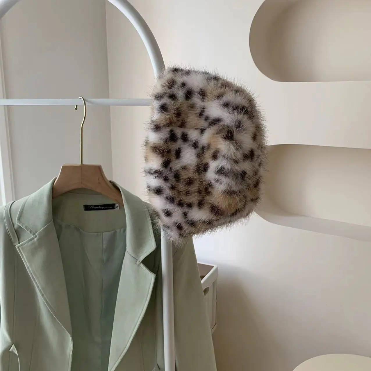 Imitation Fur Knitted Bucket Hats For Women Winter Thicken Warm Knitted Panama Bob Female Plush Fisherman Hats Basin Caps Gorros