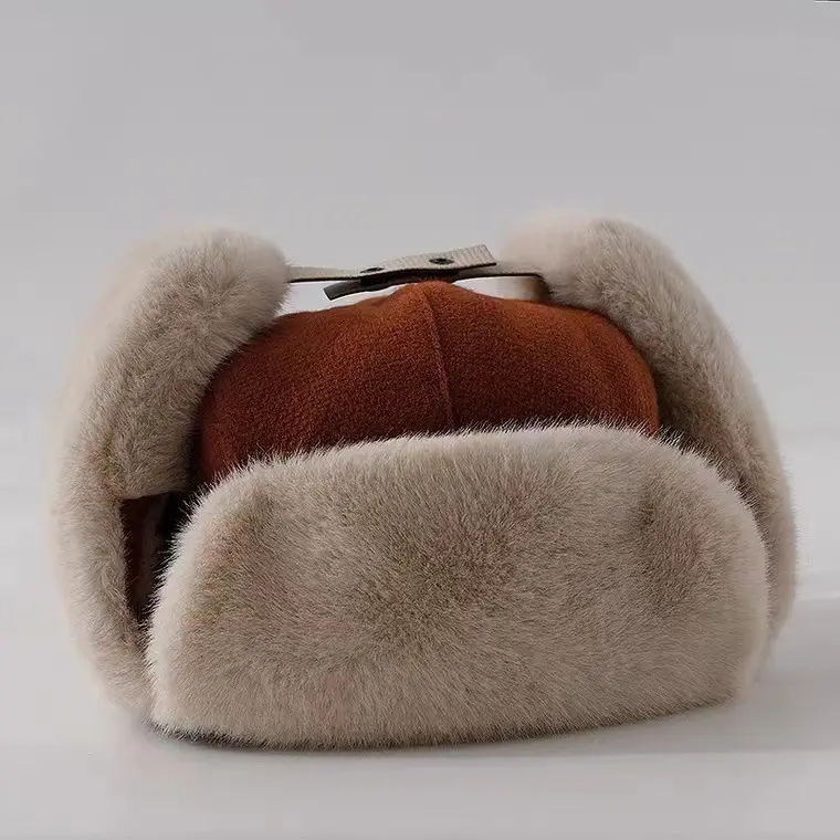 Faux Fur Lei Feng Hat For Men And Women In Winter, Warm Hat For Cycling Ear Protection Hat, Thickened Windproof And Cold Hat