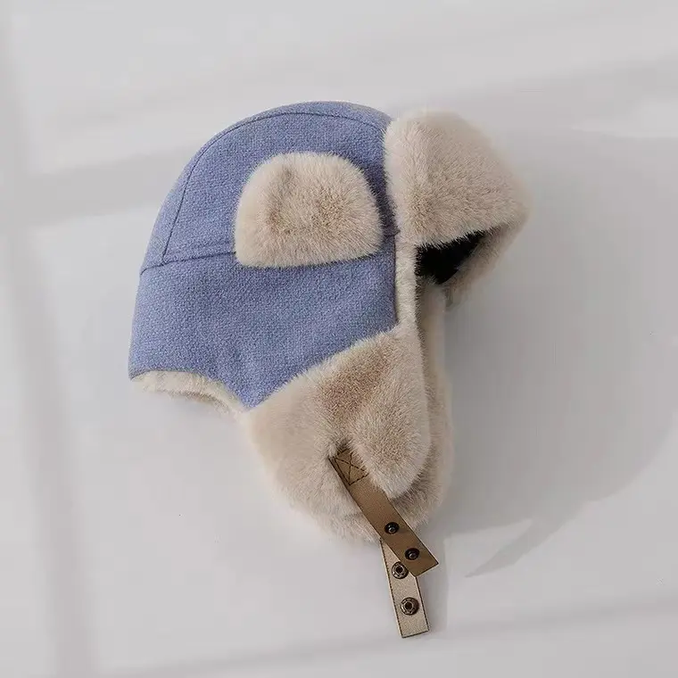 Faux Fur Lei Feng Hat For Men And Women In Winter, Warm Hat For Cycling Ear Protection Hat, Thickened Windproof And Cold Hat