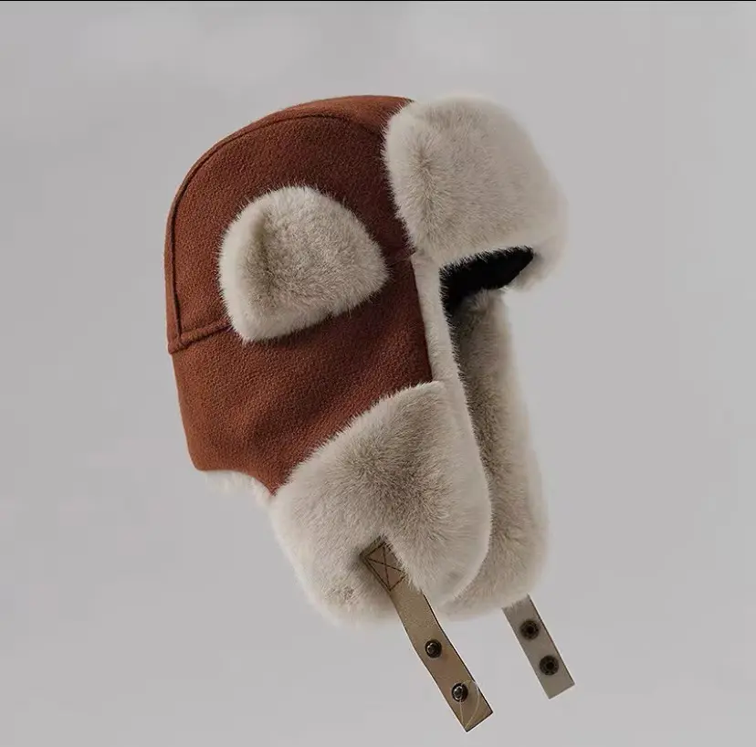 Faux Fur Lei Feng Hat For Men And Women In Winter, Warm Hat For Cycling Ear Protection Hat, Thickened Windproof And Cold Hat