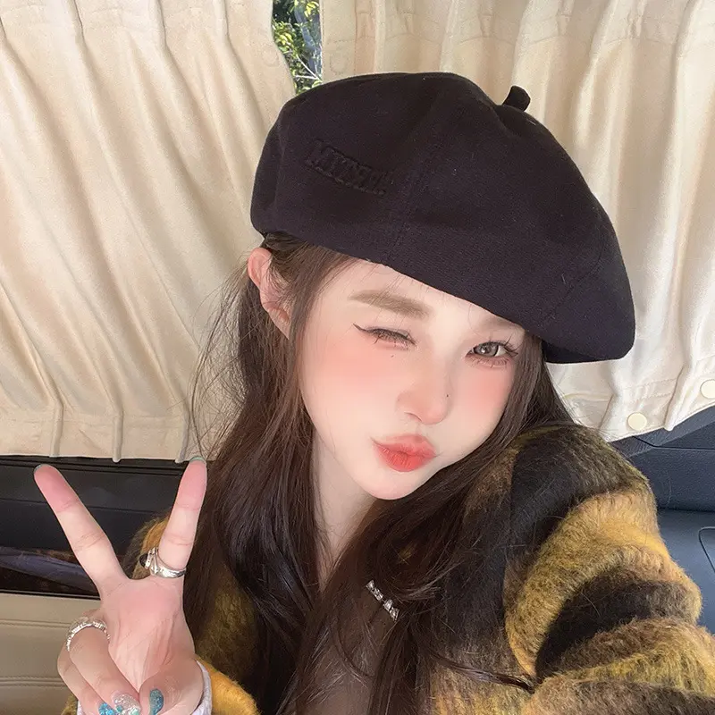 Autumn/Winter Hat Children's Korean Versatile Beret Retro Japanese Painter Hat Outdoor Travel Octagonal Hat