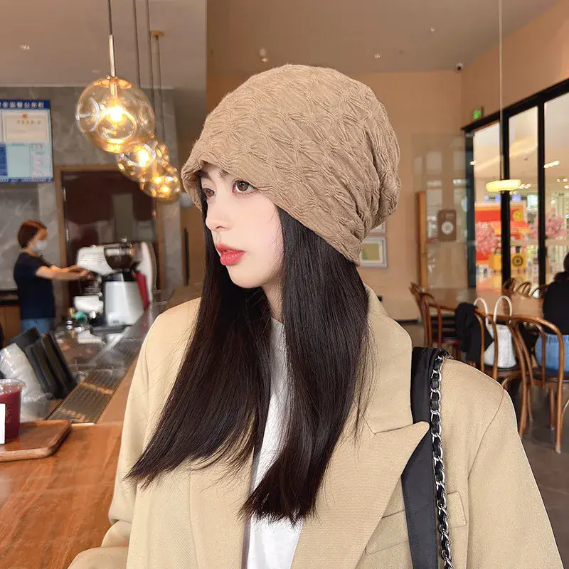 Autumn and Winter Hats, Women's Spring and Autumn Versatile Knitted Stacking Hats, Winter Knitted Hats, Baotou Cold Hats