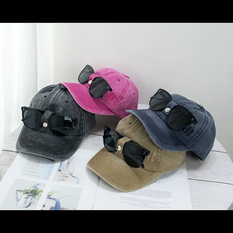 Cute Cat's Ears (Steamed Cat-Ear Shaped Bread) Pilot Sunglasses Baseball Cap Spring And Summer Korean Version Cap