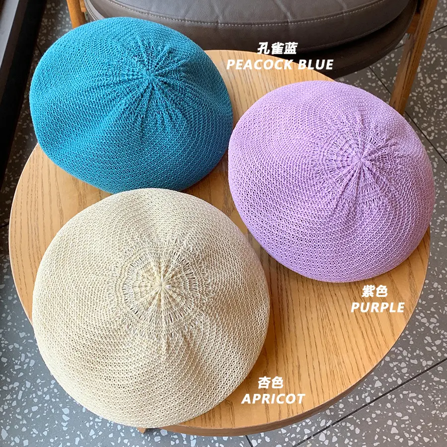 Women Summer Sweet Hollow Breathable Mesh Beret Hat Summer Thin Breathable Versatile Casual Fashion Painter Hat Trend
