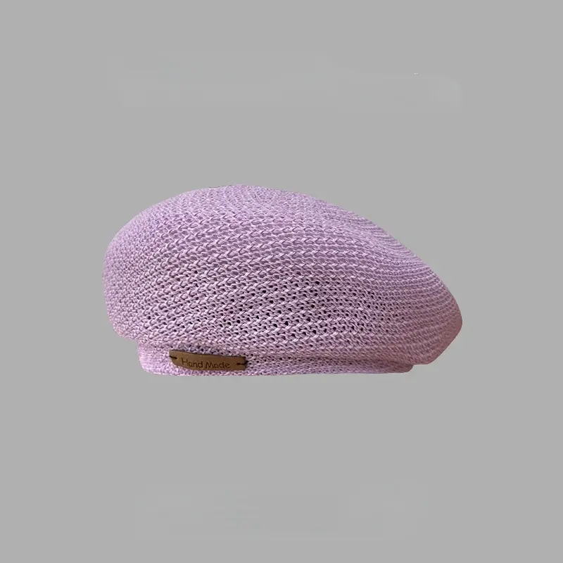 Women Summer Sweet Hollow Breathable Mesh Beret Hat Summer Thin Breathable Versatile Casual Fashion Painter Hat Trend