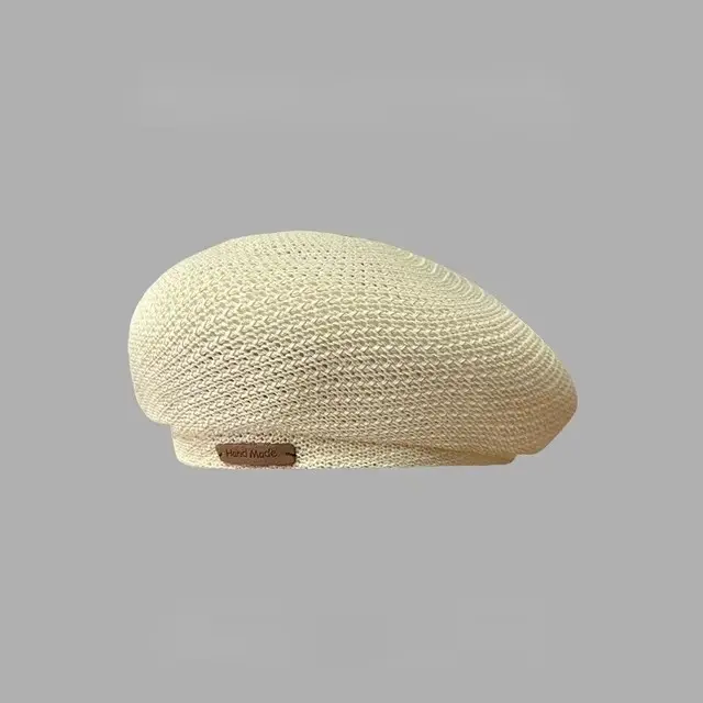 Women Summer Sweet Hollow Breathable Mesh Beret Hat Summer Thin Breathable Versatile Casual Fashion Painter Hat Trend