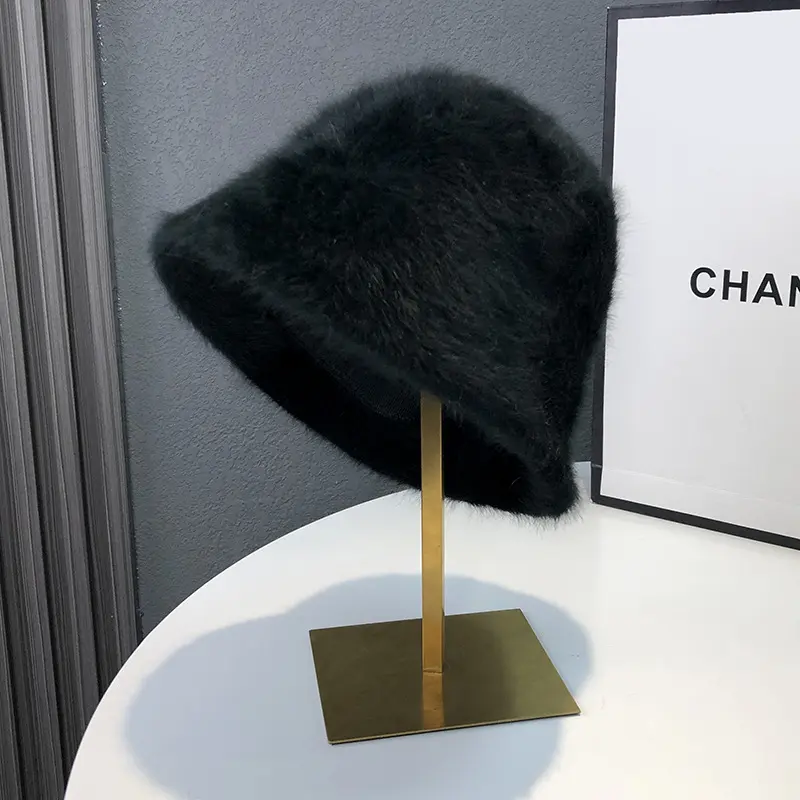 Fisherman's Hat Women's Winter 2023New Face Covering Bucket Hat with Pure Appearance and Warm Temperament Rabbit Plush Basin Hat