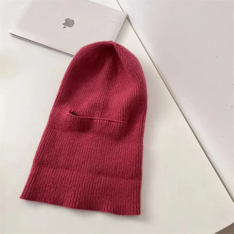One Hat Two Wearing Winter face Protection, Windproof And Warm Cycling Knitted Hat, Balaclava Hat, Pullover Sweater Hat