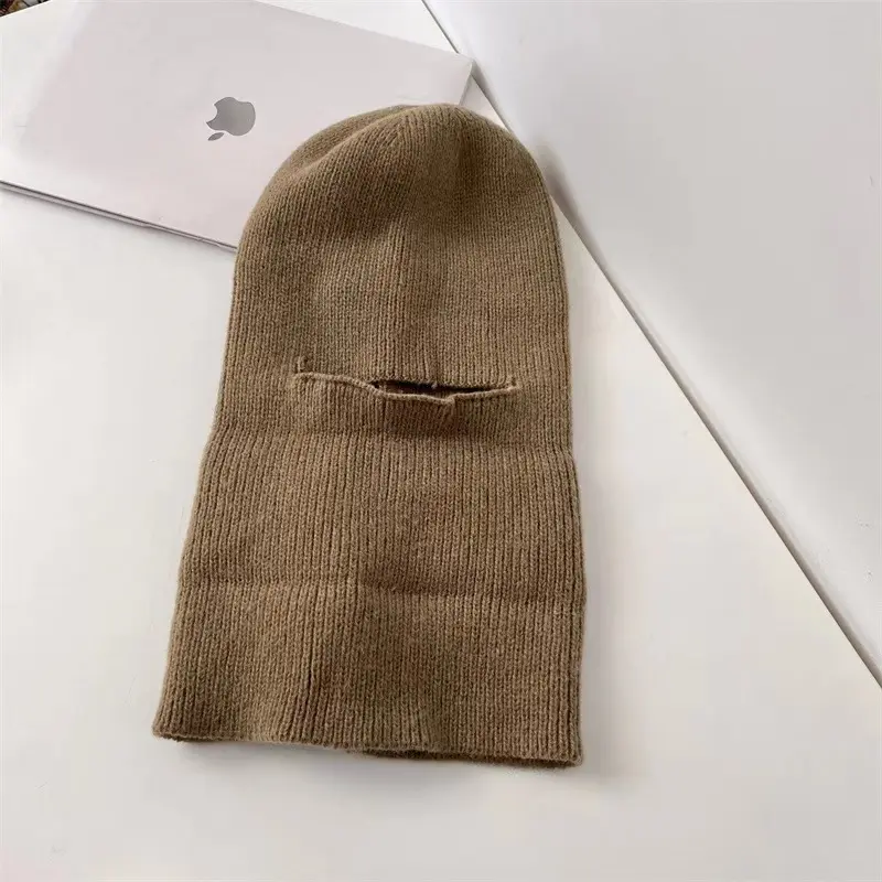 One Hat Two Wearing Winter face Protection, Windproof And Warm Cycling Knitted Hat, Balaclava Hat, Pullover Sweater Hat
