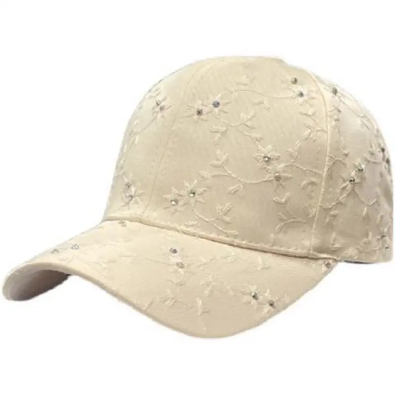 Baseball Cap Elegant Rhinestone Sun Duck Tongue Cap, Fashionable and Versatile Summer Women's Flower Sunscreen Hat