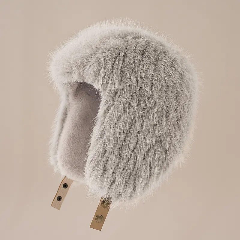 Hot High-end Luxury Artificial Hat Unisex False Raccoon Fur Hat Lei Feng Cap Ear Cap Real False Fur Hat 100% Top False Hat