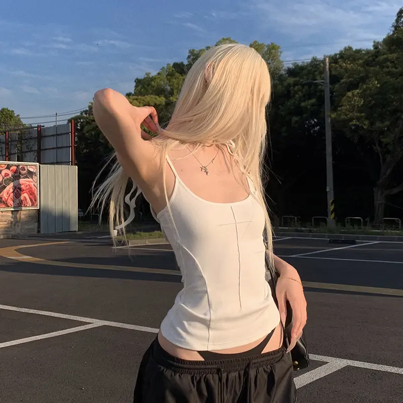 Angel Wings Camisole Women Summer Ins Sleeveless Sweet Holiday Daily U-neck Tops