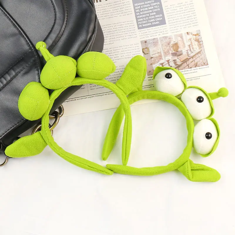 1/2PCS Three-Eyed Alien Headband Halloween Monster Plush Cute Headwear Hat Accessories For Theme Party Girls And Kids