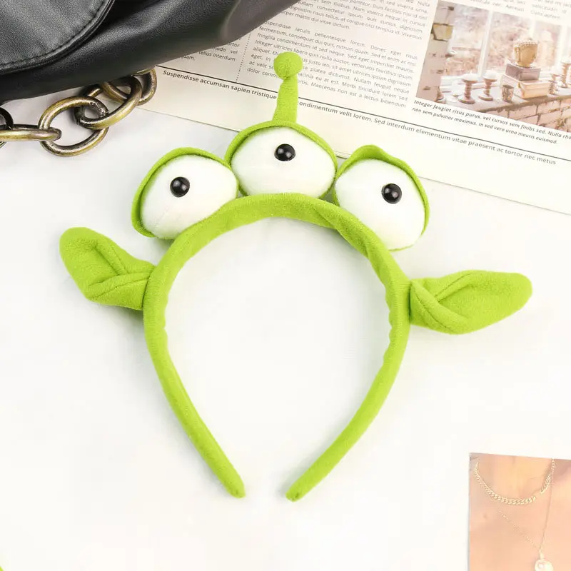 1/2PCS Three-Eyed Alien Headband Halloween Monster Plush Cute Headwear Hat Accessories For Theme Party Girls And Kids
