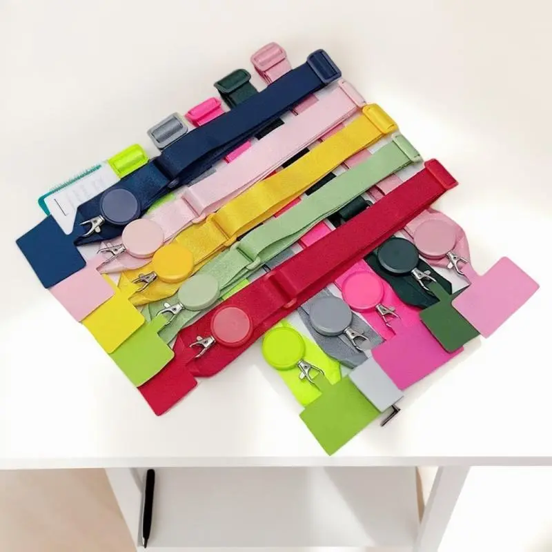 Detachable Adjustable Strap Crossbody Patch Phone Lanyard For Phone Flat Nylon Patch Necklace Clip Snap Hanging Cord Rope