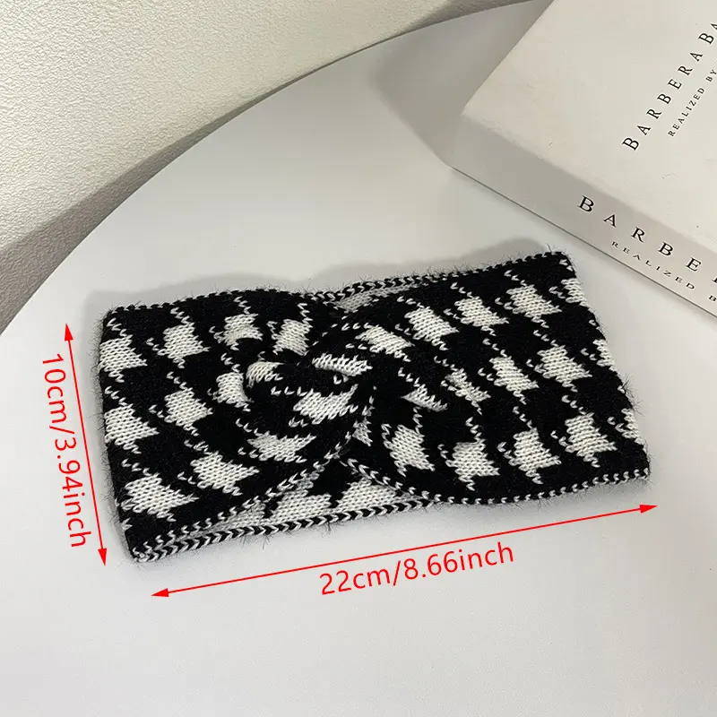 Houndstooth Pattern Women Headband Hair Accessories For Women Wide-brimmed Style Hair Hoop Bezel Fashion Headbands