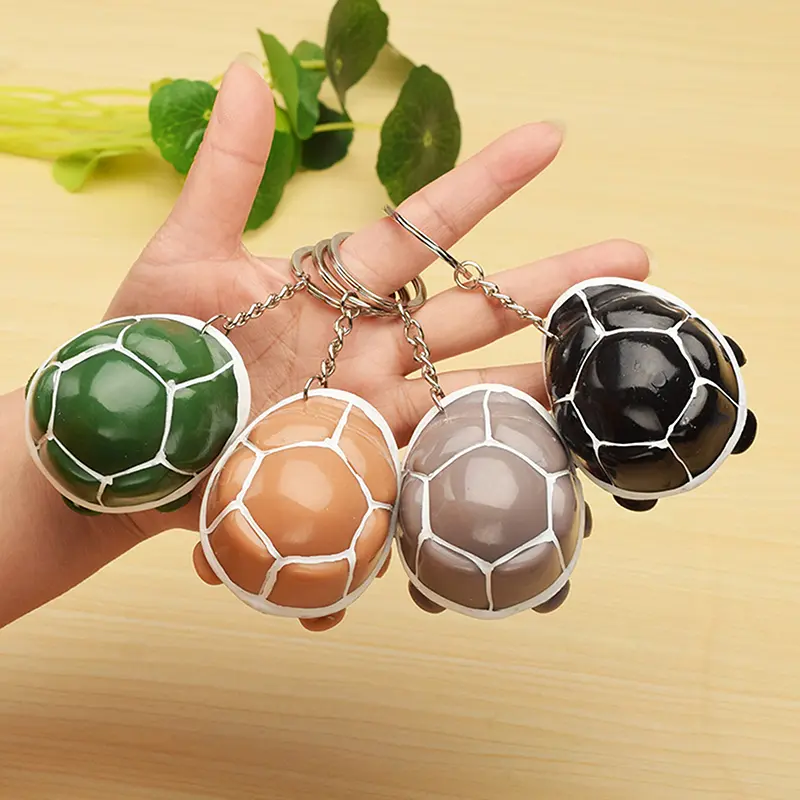 Tortoise Keychain Head Popping Squishy Squeeze Toy For Stress Reduction For Men Women Decompression Artifact Relaxation Key Ring