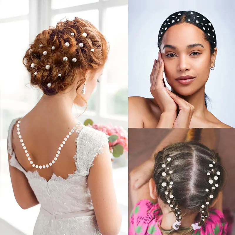 220pcs Mix 3mm/4mm/5mm/6mm Hair Pearls Stick On Self Adhesive Pearls Stickers Face Pearls Stickers for Hair Face Makeup