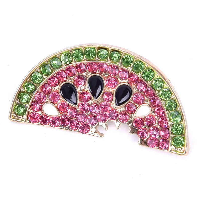 Summer Style Rhinestone Watermelon Brooches For Women Cute Fruit Brooch Pin Kids Backpack Badges Fashion Jewelry
