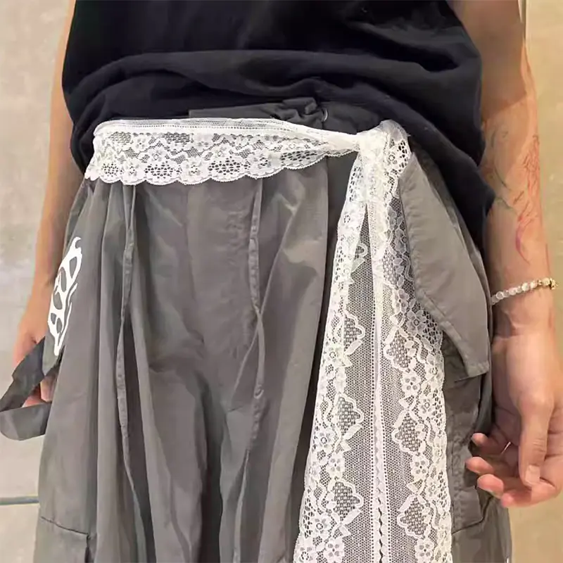 French Retro Lace Belt Korean Casual Long Lace Scarf Summer Sweet Accessories