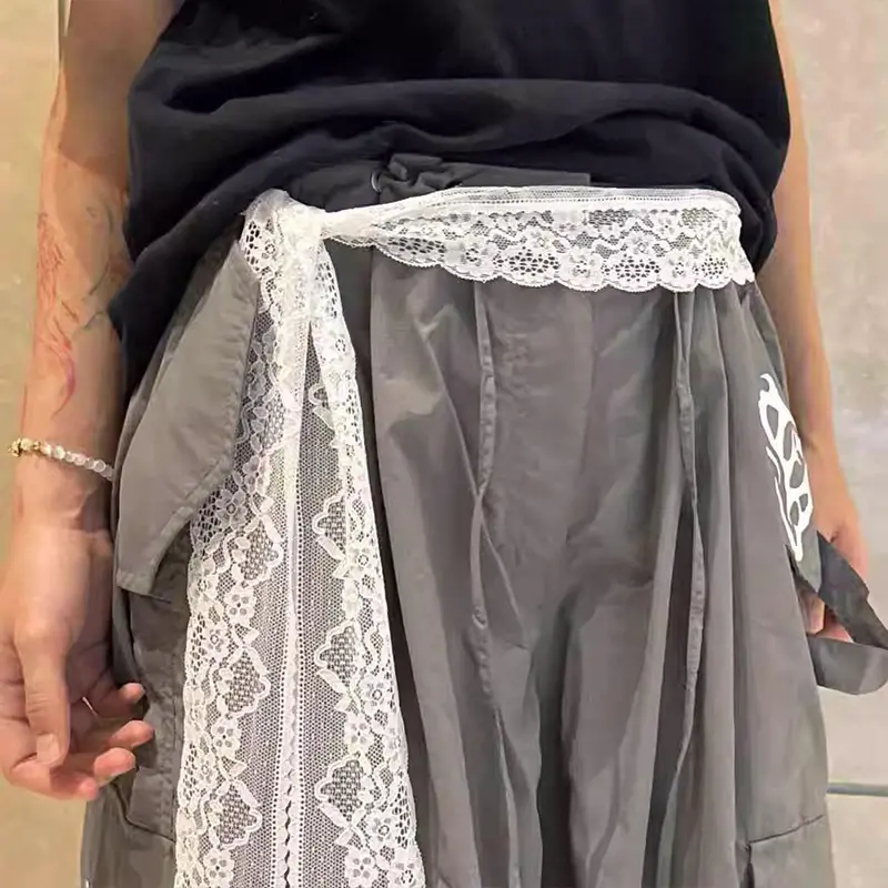 French Retro Lace Belt Korean Casual Long Lace Scarf Summer Sweet Accessories