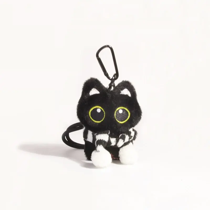 Creative Punk Plush Black Cat Pendant Cute Fashion Little Cat Doll Keychain Exquisite Bag Decoration Accessories Couple Gifts