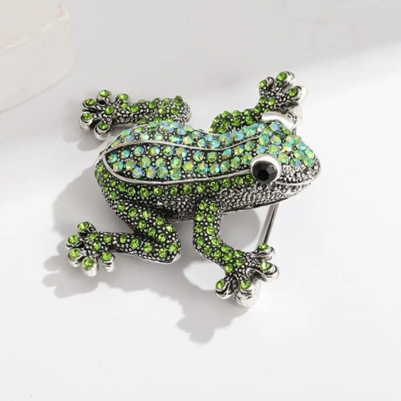 Fashion Rhinestone Animal Frog Brooches For Women Clothing Coat Jewelry Accessries Gifts