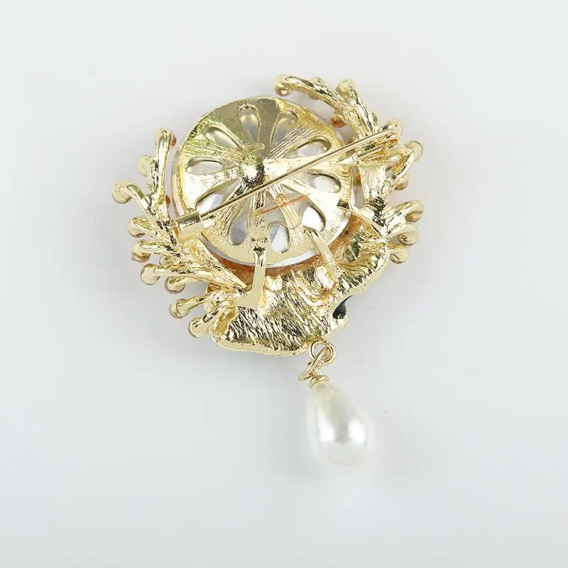 Fashion Gradient Crystal Glass Flower With Tassel Brooches For Women Clothing Coat Jewelry Accessries Gifts