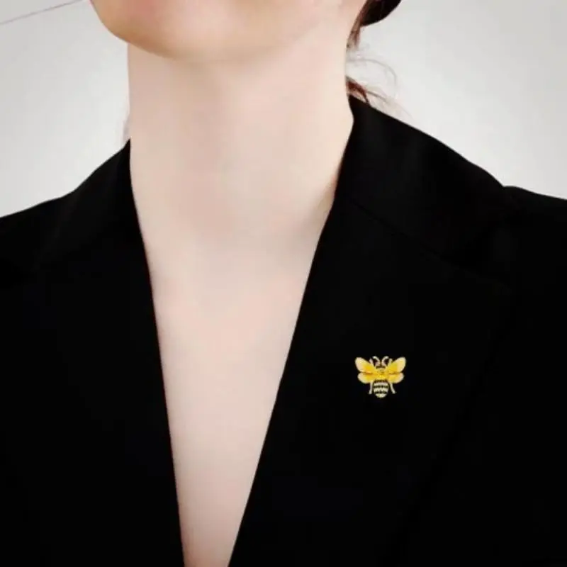 Fashion Cute Insect Little Bee Zircon Brooches For Women Clothing Coat Jewelry Accessries Gifts