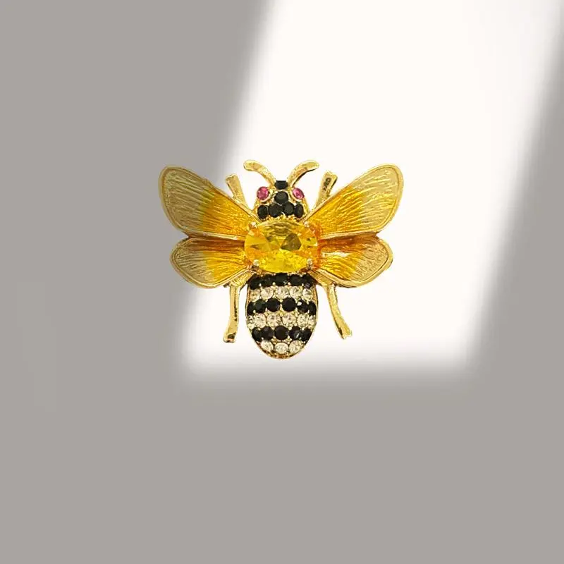 Fashion Cute Insect Little Bee Zircon Brooches For Women Clothing Coat Jewelry Accessries Gifts