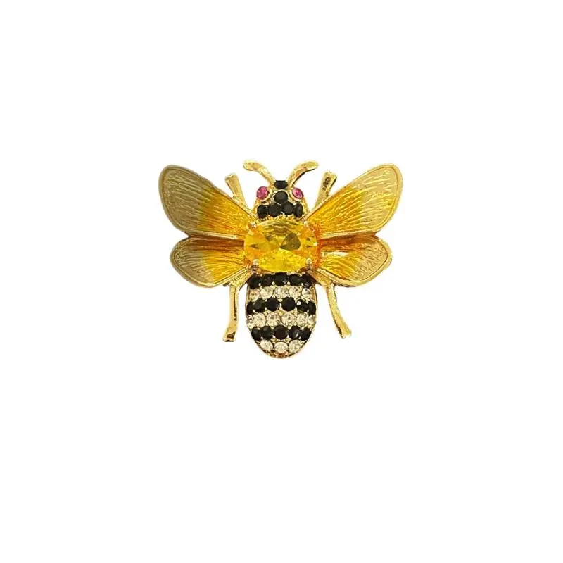 Fashion Cute Insect Little Bee Zircon Brooches For Women Clothing Coat Jewelry Accessries Gifts