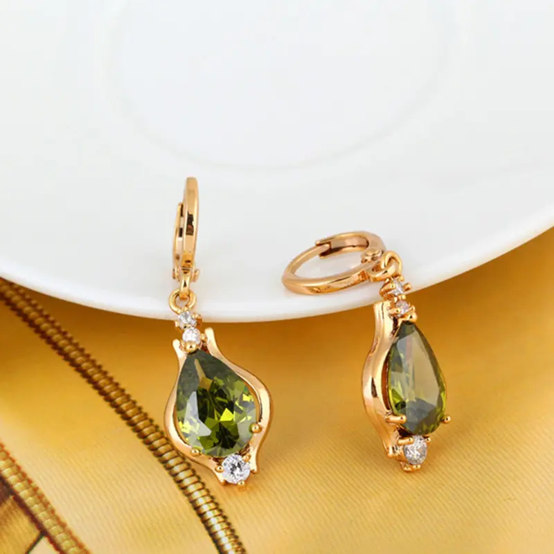 Stunning Multicolor Zircon Teardrop Earrings For Women - Fine Jewelry For Any Occasion Hoop Earring Women's Party Jewelry